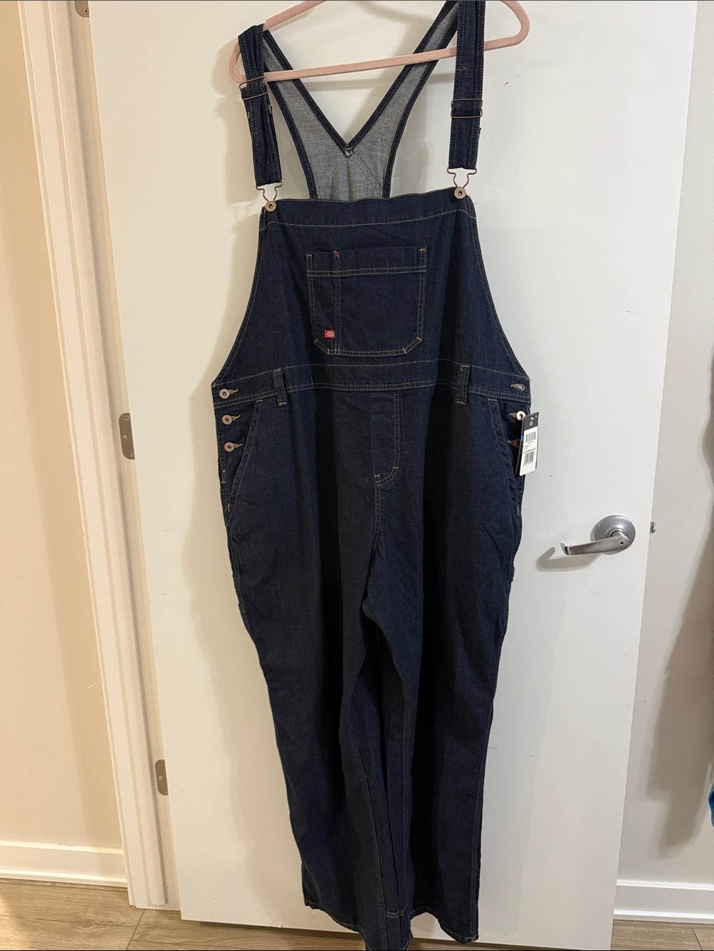 Relaxed Dark Blue Denim Overalls - Dickies